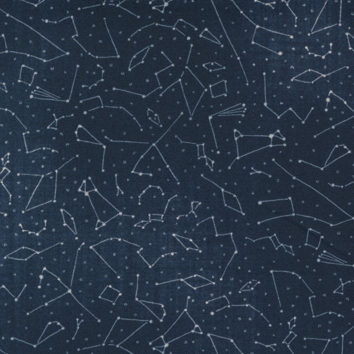 Quilting Fabric - Constellations on Dark Indigo Blue from Astra by Janet Clare for Moda 16921 18