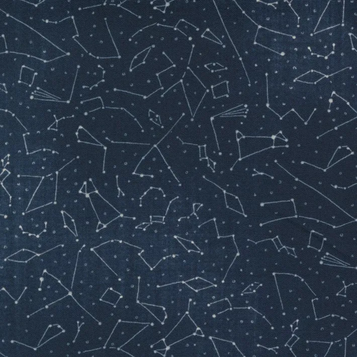 Quilting Fabric - Constellations on Dark Indigo Blue from Astra by Janet Clare for Moda 16921 18