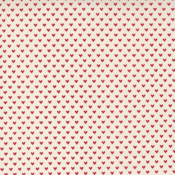 Quilting Fabric - Red Hearts on Cream from Flirt by Sweetwater for Moda 55574 31