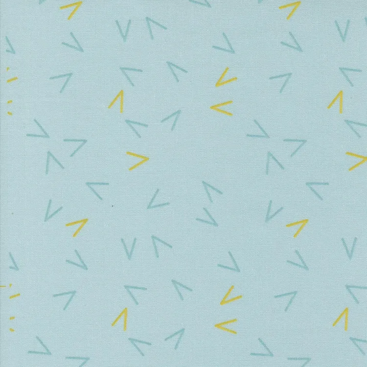 Quilting Fabric - V Shapes on Mist Blue from Olive You by Zen Chic for Moda 1883 14