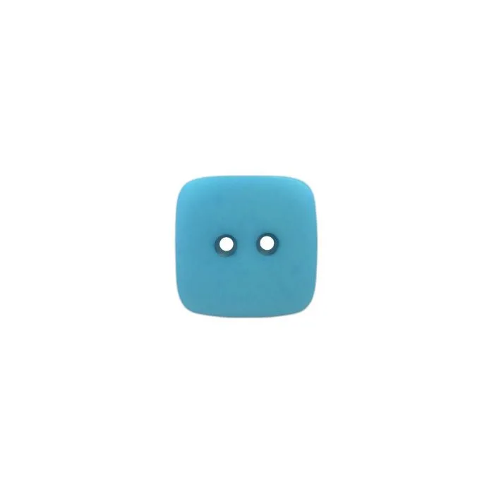 Buttons - 19mm Plastic Square in Turquoise Blue