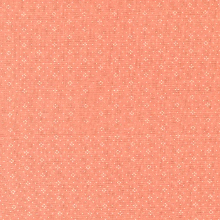 Quilting Fabric - White Dot Eyelets on Coral from Eyelet by Fig Tree Co for Moda 20488 68