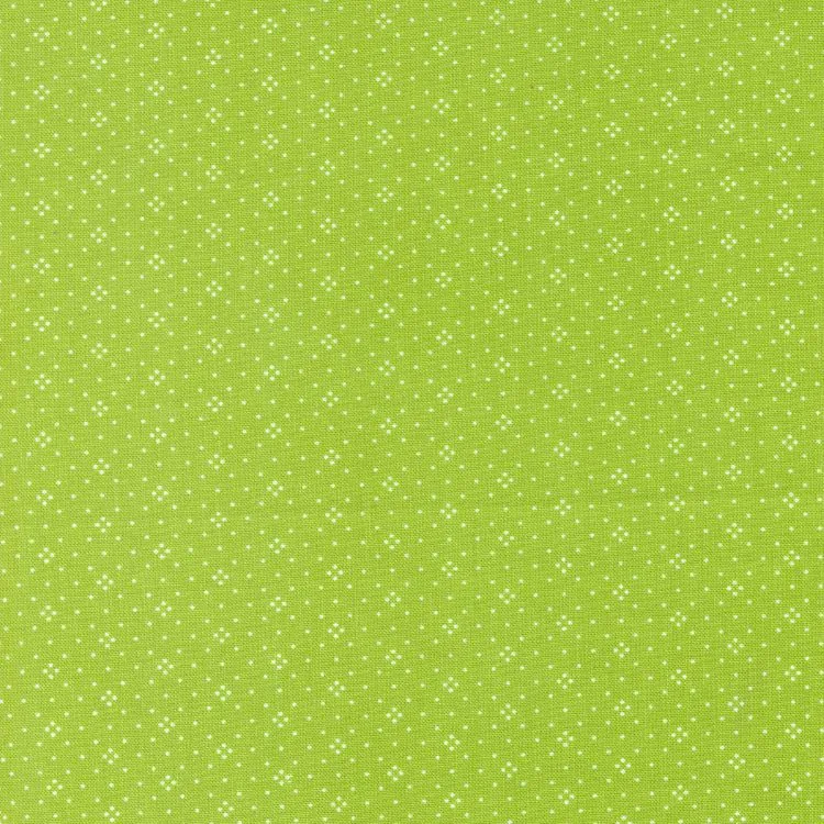 Quilting Fabric - White Dot Eyelets on Leaf Green from Eyelet by Fig Tree Co for Moda 20488 66