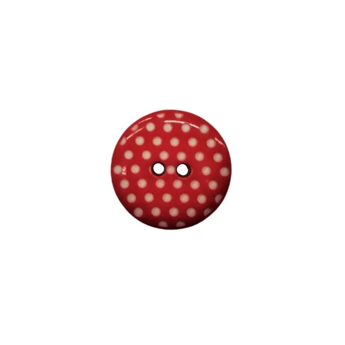 Buttons - 20mm Plastic Dotty in Red