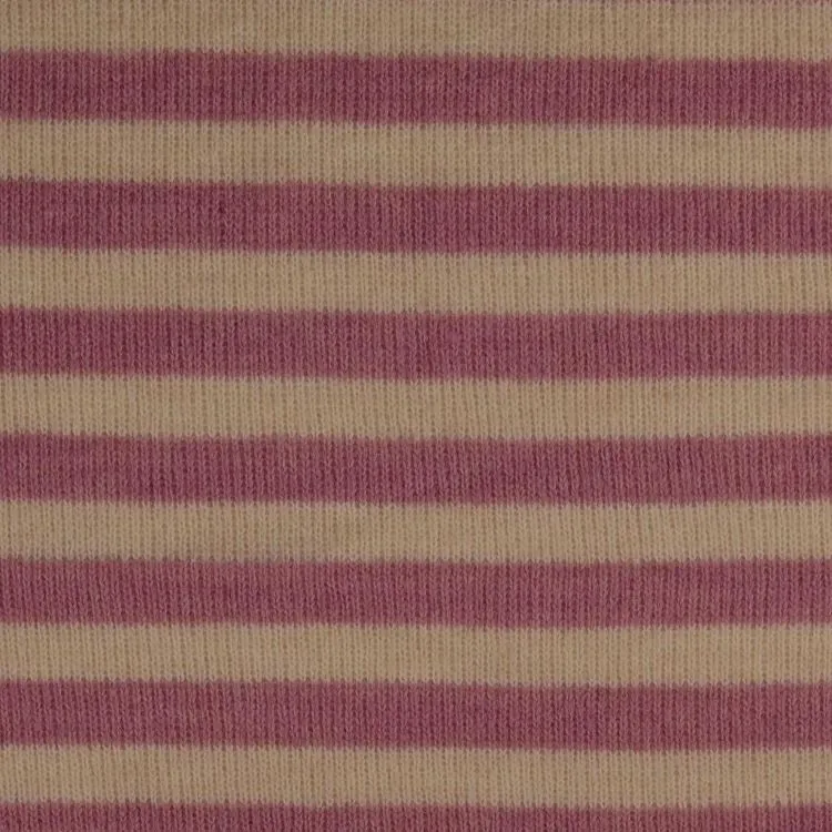 Yarn Dyed Knitted Fabric with Pink and Ecru Stripe