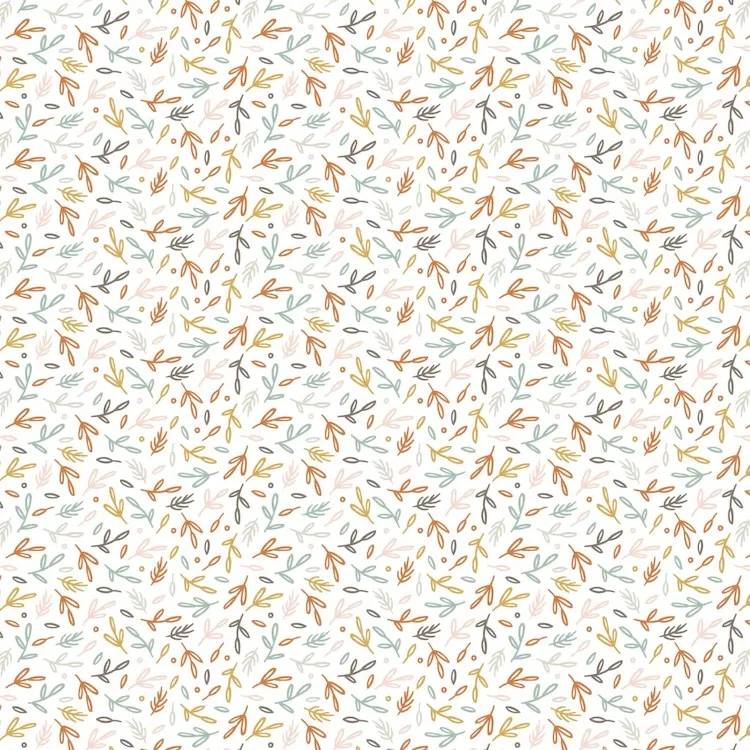 Quilting Fabric - Twigs on White from Stay Wild Flower Child by CDS for Camelot 21210903-01