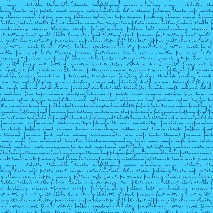 Quilting Fabric - Quilty Script on Blue from Scrawl by Giucy Giuce for Andover 1214-B