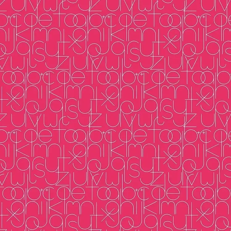 Quilting Fabric - Letters on Red from Soliloquy by Alison Glass for Andover 1221-R