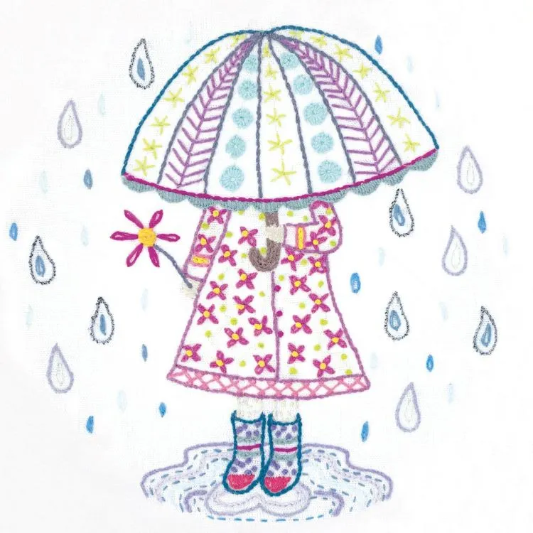 Embroidery Kit - Emily Loves the Rain by Un Chat dans L'Aiguille