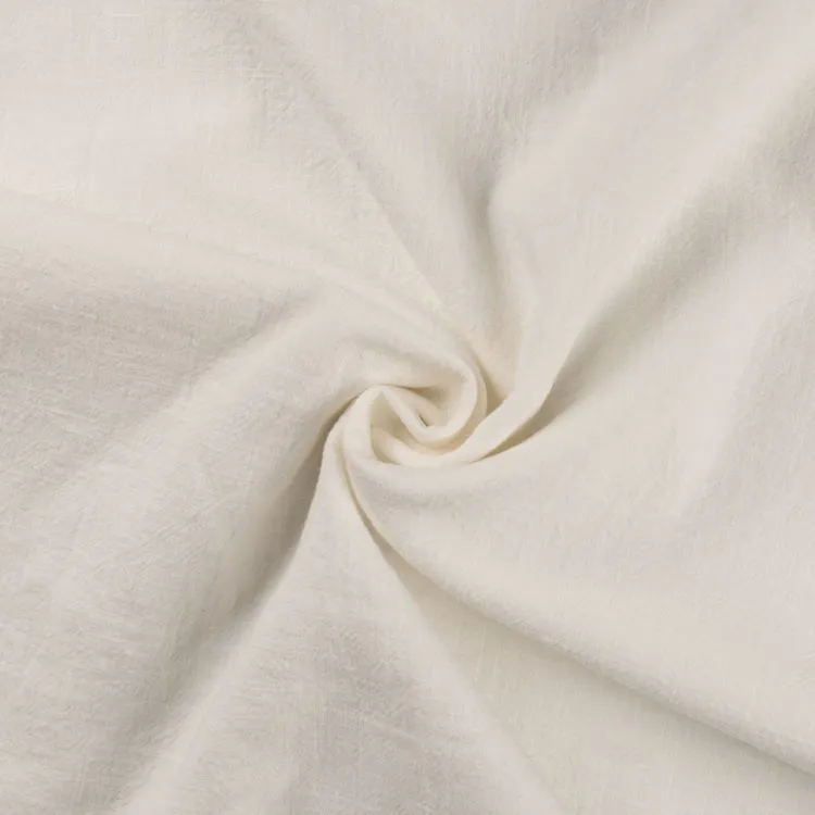 Stone Washed Linen Fabric in Ecru Off White