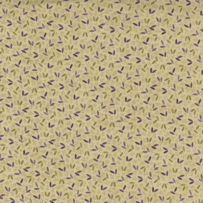 Quilting Fabric - Lilac Leaves On Ivory from Iris & Ivy by Jan Patek for Moda 2255 11