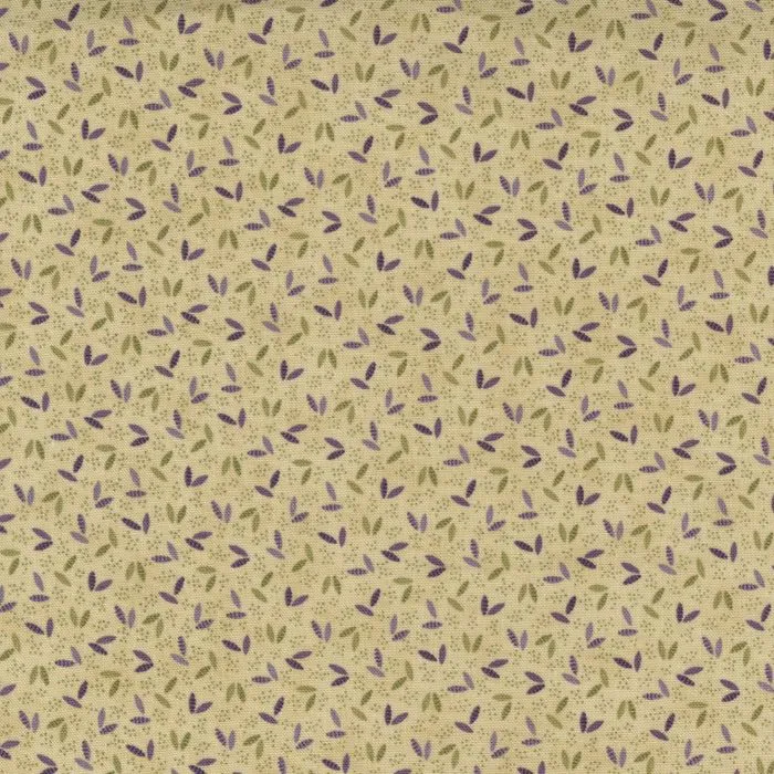 Quilting Fabric - Lilac Leaves On Ivory from Iris & Ivy by Jan Patek for Moda 2255 11