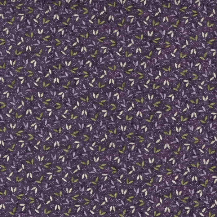 Quilting Fabric - Lilac Leaves On Plum from Iris & Ivy by Jan Patek for Moda 2255 16