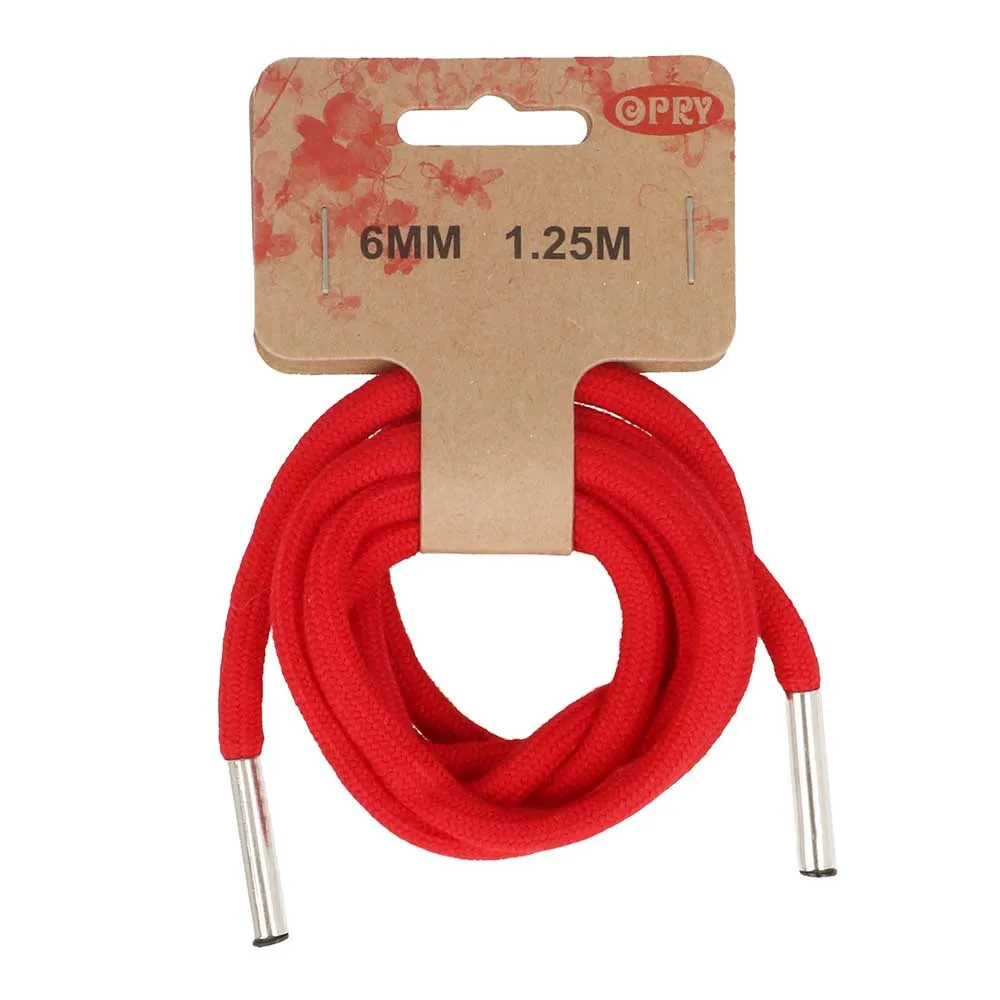 6mm Hoodie Cord in Red - 1.25m