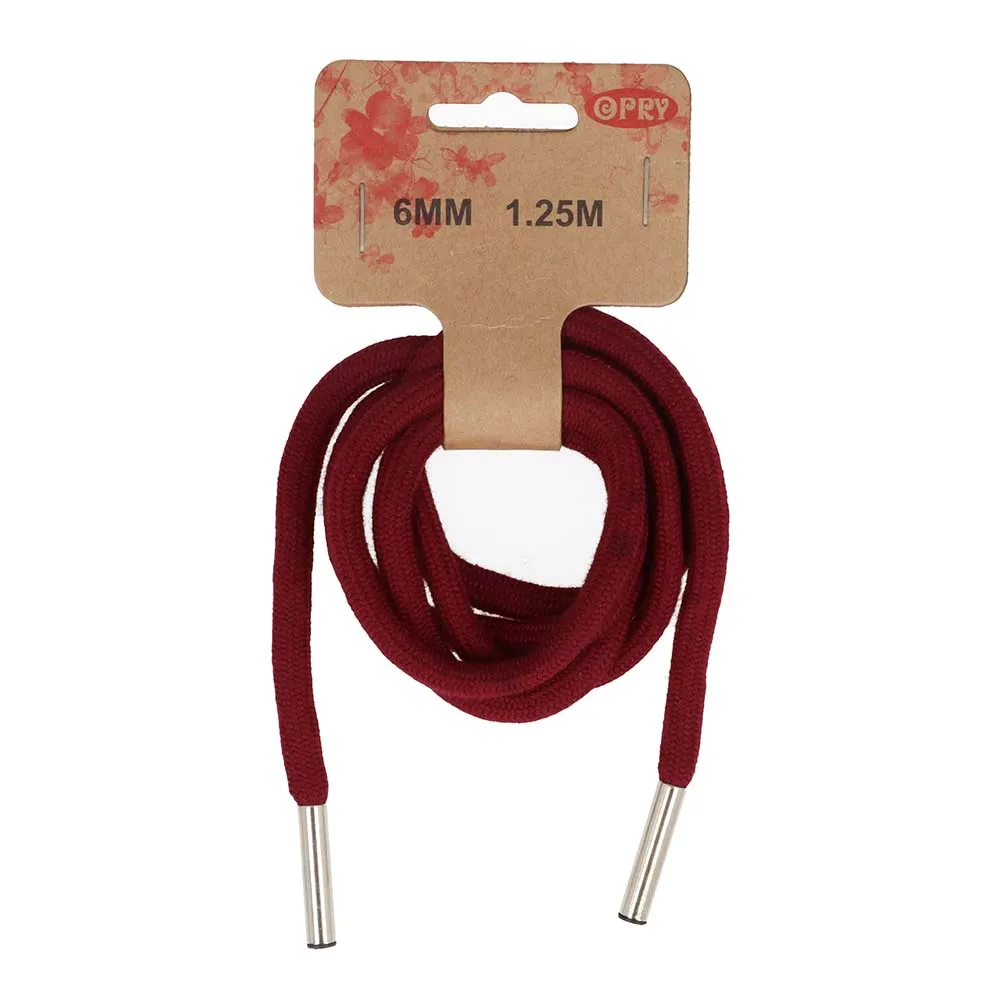 6mm Hoodie Cord in Burgundy Red - 1.25m