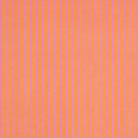 Viscose Blend Fabric with Neon Pink Stripes on Orange