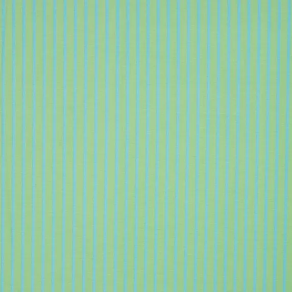 Viscose Blend Fabric with Neon Turquoise Stripes on Green