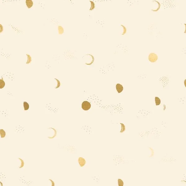 Quilting Fabric - Metallic Moons on Natural from Firefly by Sarah Watts for Ruby Star Society RS2073 11M