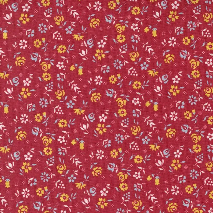 Quilting Fabric - Flowers on Red from Picture Perfect by American Jane for Moda 21804 12