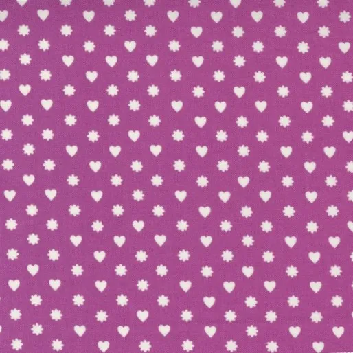 Quilting Fabric - Heart and Flower Dot on Purple from Love Lily by April Rosenthal for Moda 24115 19