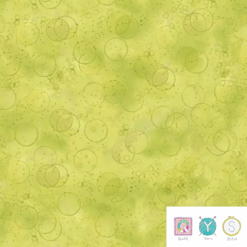 Quilting Fabric - Green Bubbles from Kori Kumi by Santoro for Quilting Treasures 24848