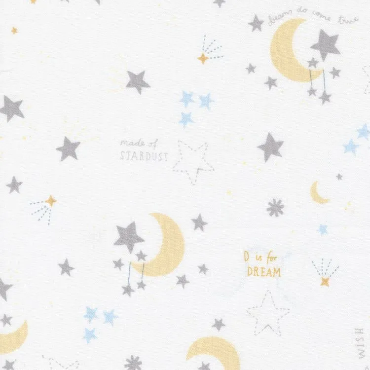 Quilting Fabric - Moon and Stars on Off White from D is for Dream by Paper and Cloth Design Studio for Moda 25121 11