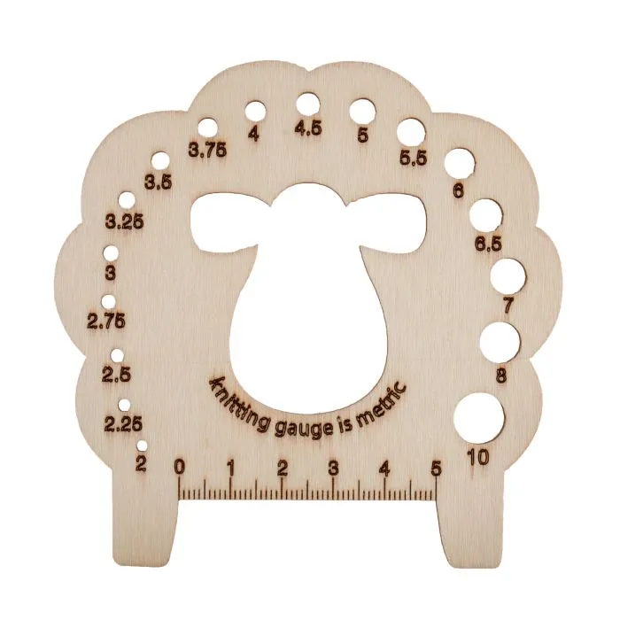 Wooden Sheep Knitting Gauge