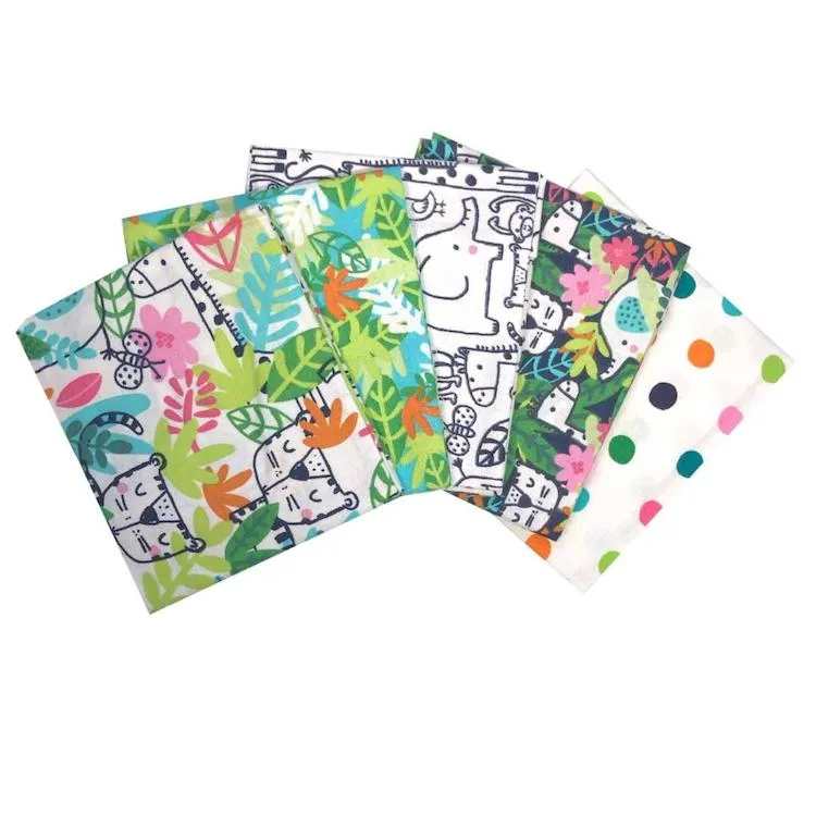 Quilting Fabric - Fat Quarter Bundle - Hide and Seek Jungle Animals by the Craft Cotton Company 2520-00