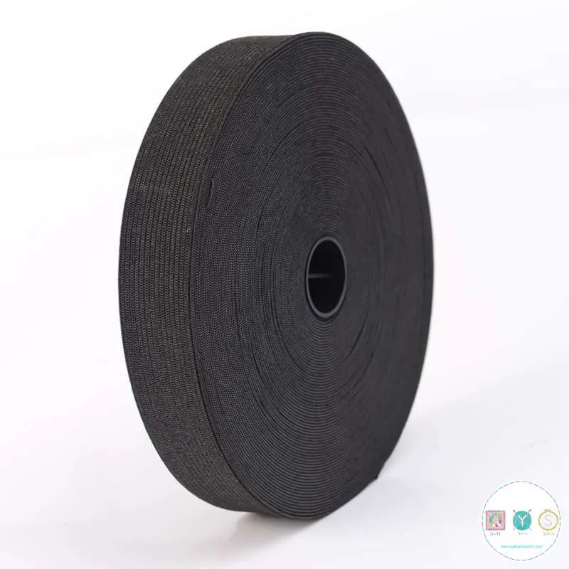 1 inch - 25mm - Black Elastic - Crafts - Dressmaking - Haberdashery