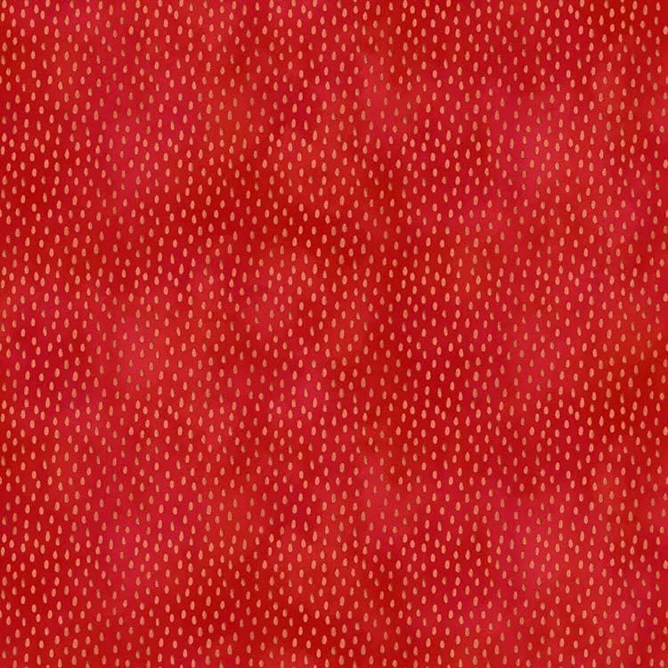 Quilting Fabric - Orange Drop Dots on Red from Out to Sea by Hafsa Iftikhar for Northcott 26659-24