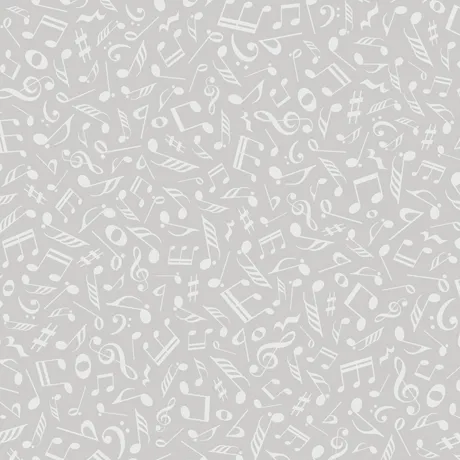 Quilting Fabric - Musical Notes Grey Tone on Tone from Quilting Illusions by Quilting Treasures