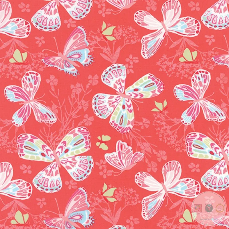 Quilting Fabric - Butterflies on Orange from Aria by Kate Spain for Moda 27230 11