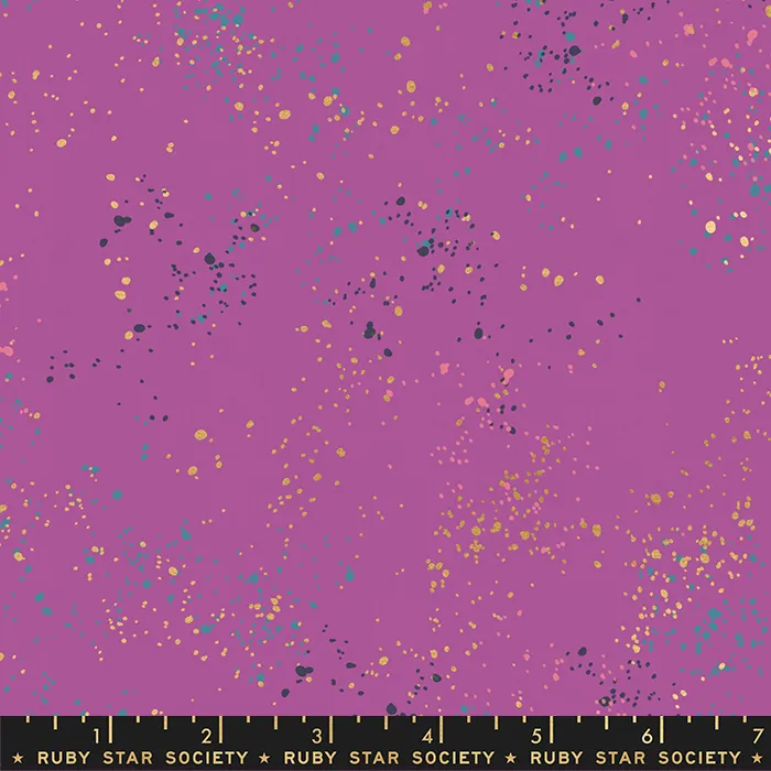 Quilting Fabric - Ruby Star Society Speckled in Witchy Purple with Metallic Accents Colour RS5027 79M