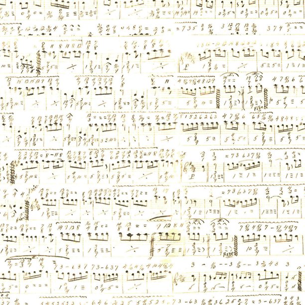 Quilting Fabric - Symphony Music Notes on Cream from Foundations by Tim Holtz for FreeSpirit PWTH022 NEUTRAL 