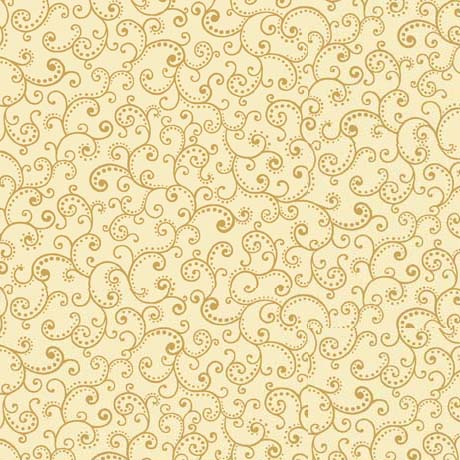 Quilting Fabric - Scrolls on Cream from Poinsettia Symphony by Quilting Treasures 30300-E