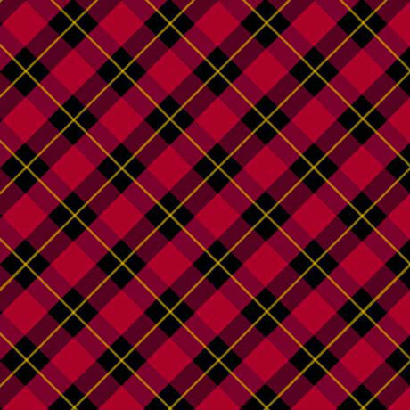 Quilting Fabric - Red Bias Plaid from Checking It Twice by Marcello Corti for Quilting Treasures 30439-R