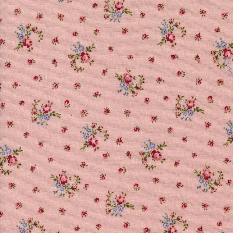 Quilting Fabric - Dainty Floral on Pink from Hollyhocks and Roses by Bunny Hill Designs for Moda 3052 17