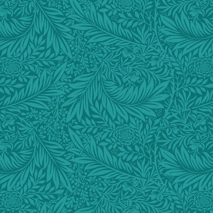 Quilt Backing Fabric 108" Wide - Floral Leaves on Green from Larkspur by William Morris for V&A 3306