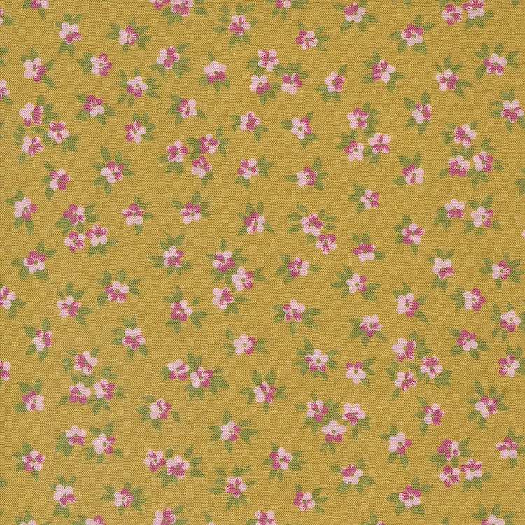 Quilting Fabric - Small Flowers on Goldenrod Yellow from Chelsea Garden by Moda 33749 20