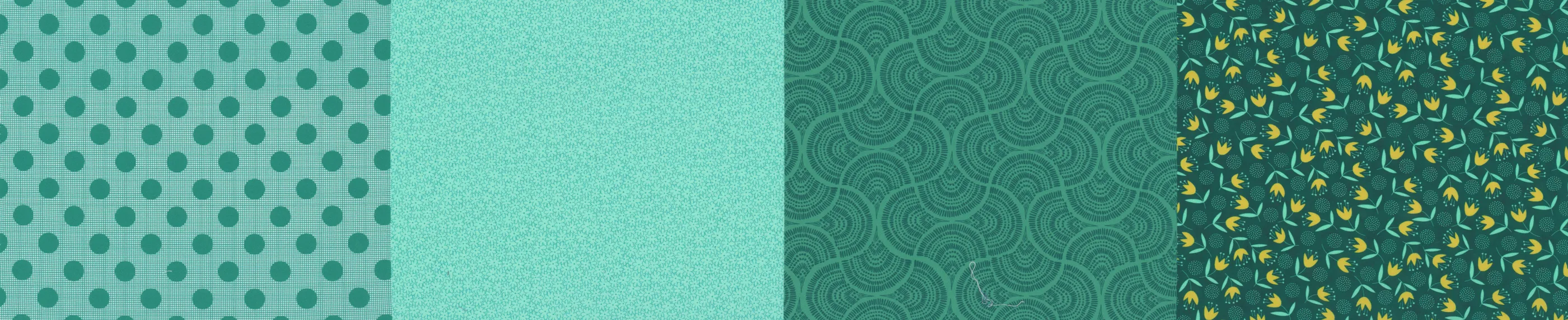 Quilting Fabric - 4 in 1 Blenders in Aqua Greens from 50 Years Of Moda by Moda 33800 16