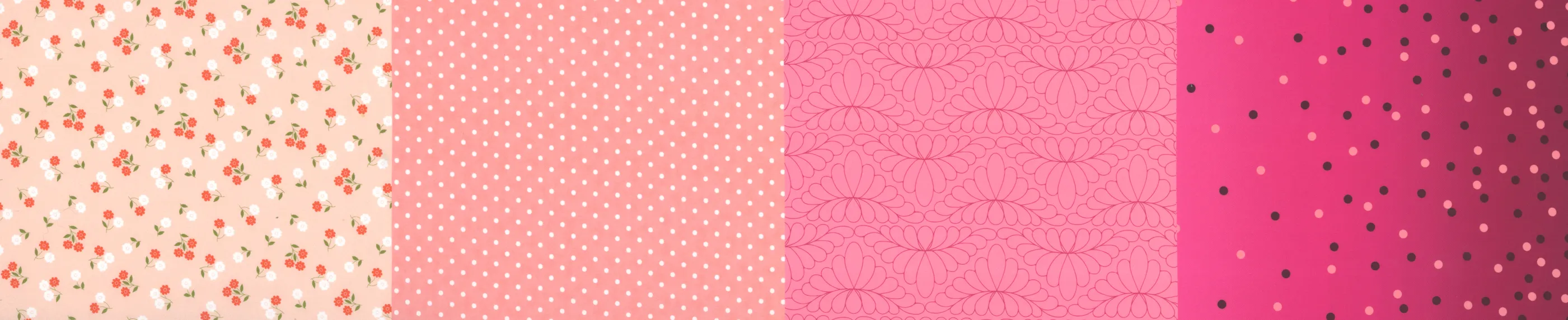 Quilting Fabric - 4 in 1 Blenders in Pink from 50 Years Of Moda by Moda 33800 19