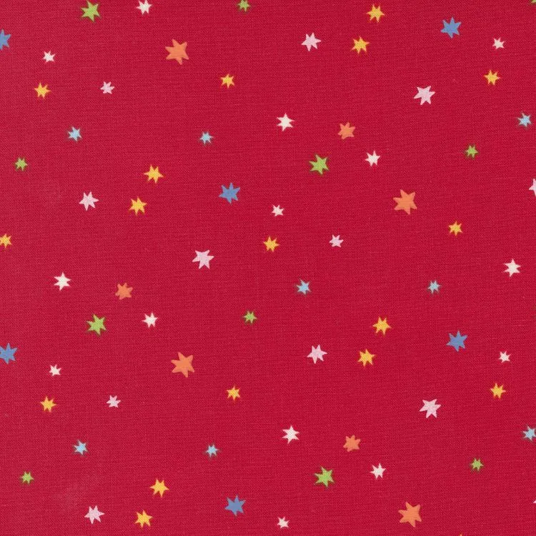 Quilting Fabric - Stars on Red from Rainbow Garden by Abi Hall for Moda 35366 17