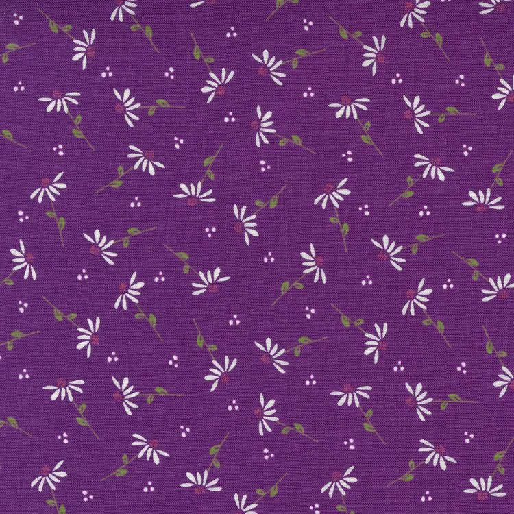 Quilting Fabric - Side Daisies on Purple from Sincerely Yours by Sherri and Chelsea for Moda 37612 17