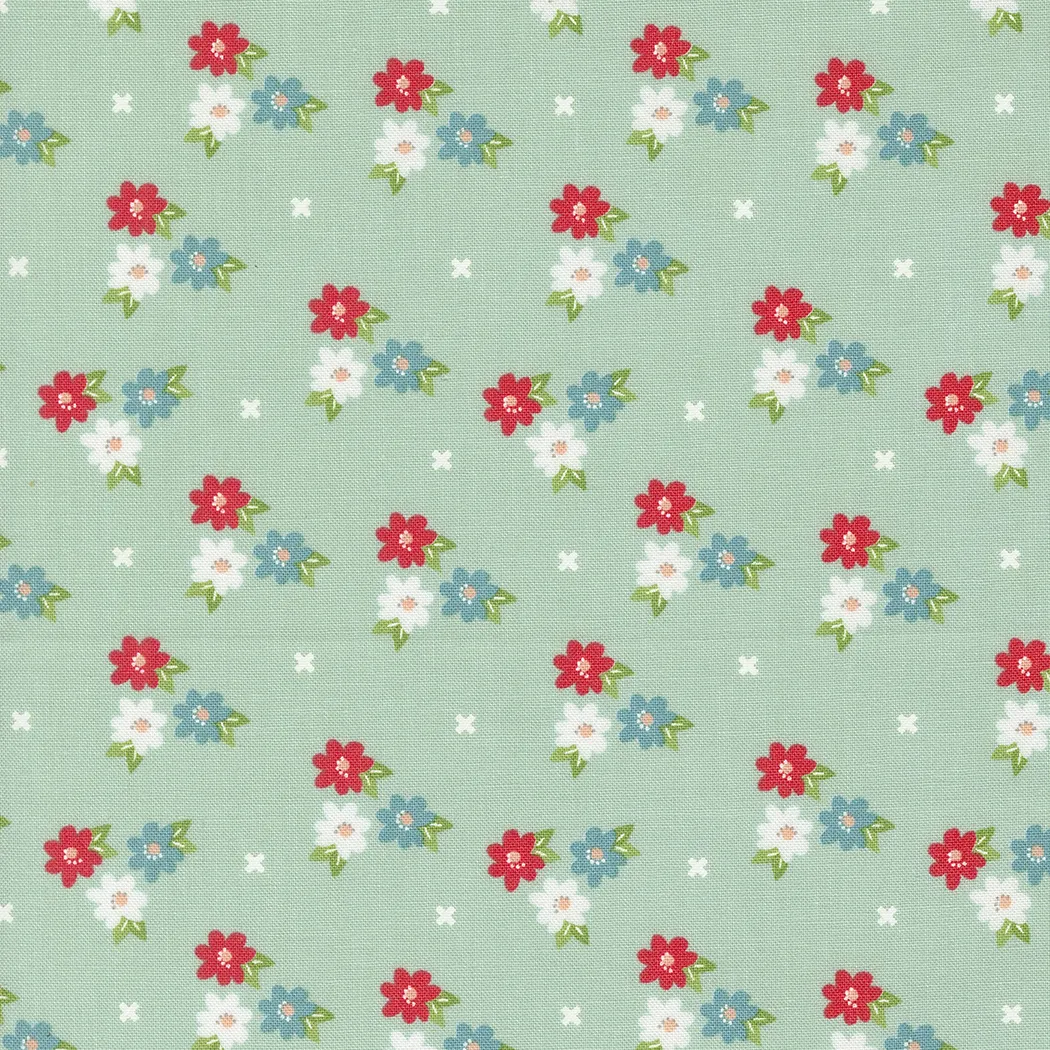 Quilting Fabric - Floral on Muted Blue from Laguna Sunrise by Sherri and Chelsi for Moda 37682 15