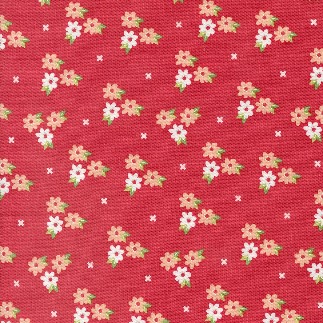 Quilting Fabric - Floral on Geranium Red from Laguna Sunrise by Sherri and Chelsi for Moda 37682 16