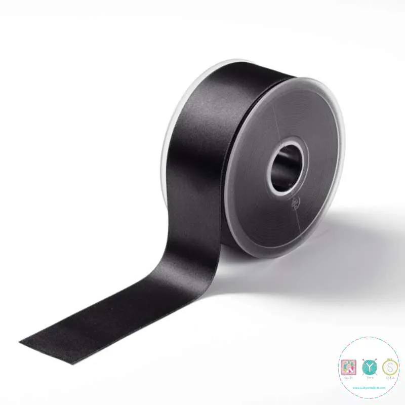 Black Satin Ribbon - 38mm - Trimming - Embellishments - Haberdashery