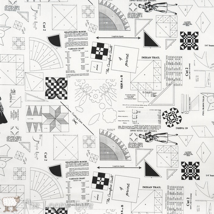 Quilting Fabric - Pattern Pieces from Sew & Sew by Chloes Closet for Moda Fabrics 33181 26