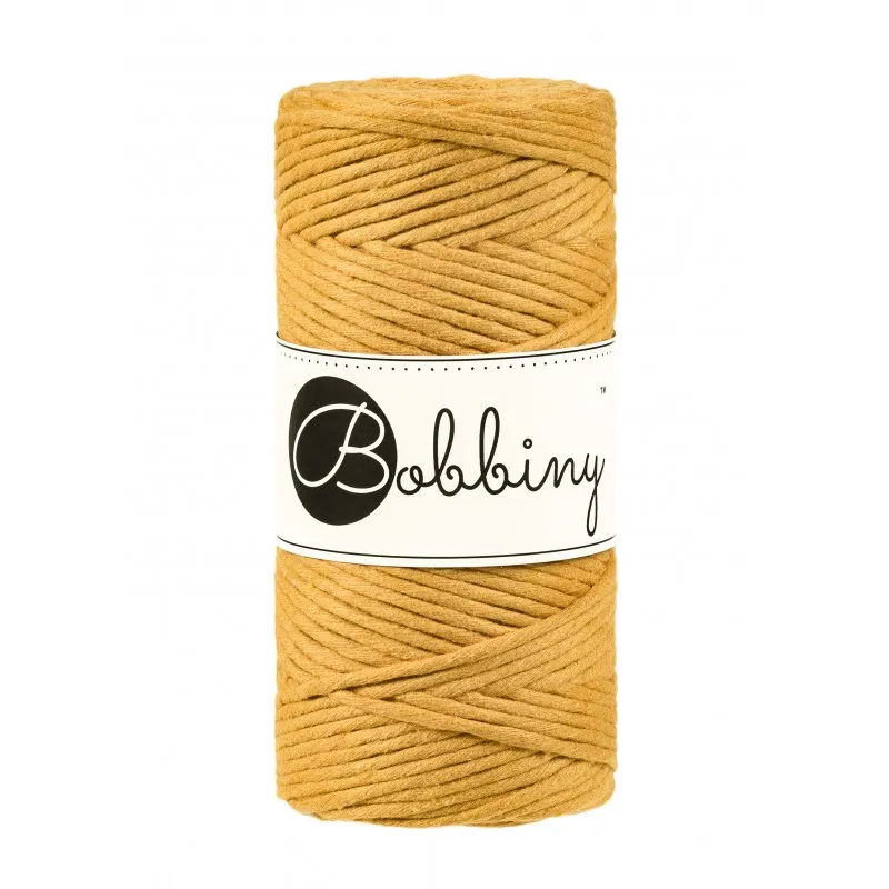 Macramé Cord 3mm in Mustard Yellow by Bobbiny