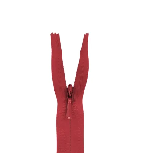 YKK Zip - 41cm Invisible  - Red 519