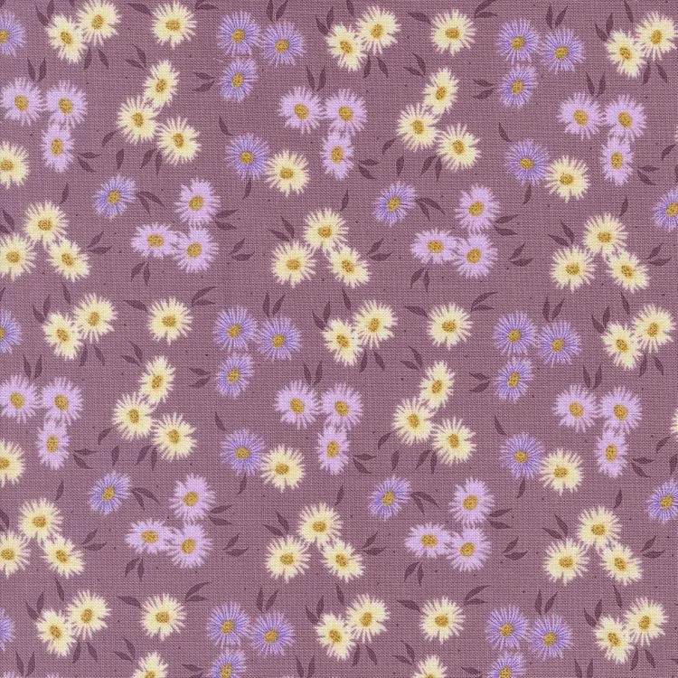 Quilting Fabric - Daisies on Purple from Seaglass Summer by Sweetfire Road for Moda 43181 14